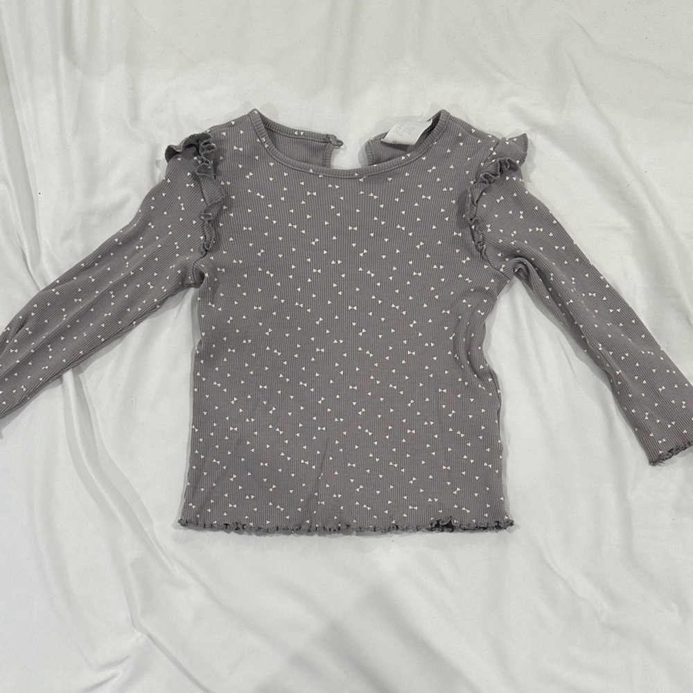 H&M Lilac Ribbed Tank Top with Tiny White Triangles